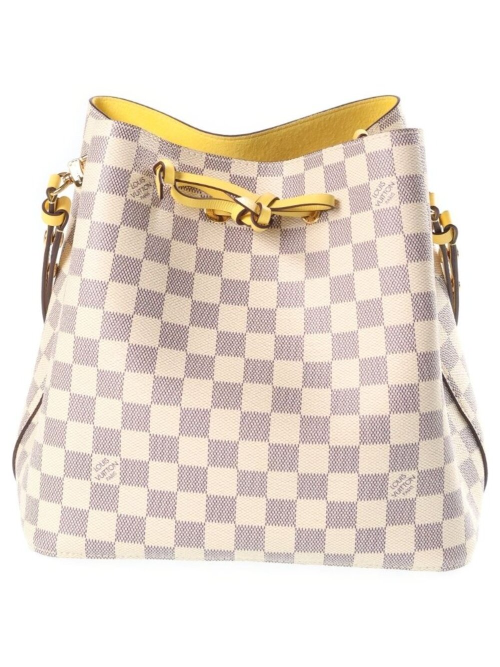 Louis Vuitton Damier Azur Neo Noe Pineapple Bag Ivory Yellow Leather Gold